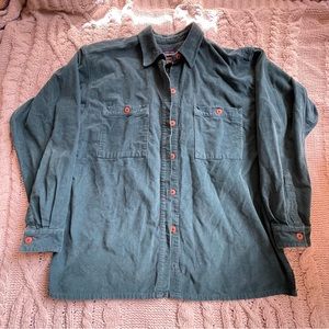 Patagonia Teal Blue Corduroy Button Down Shirt Sz L